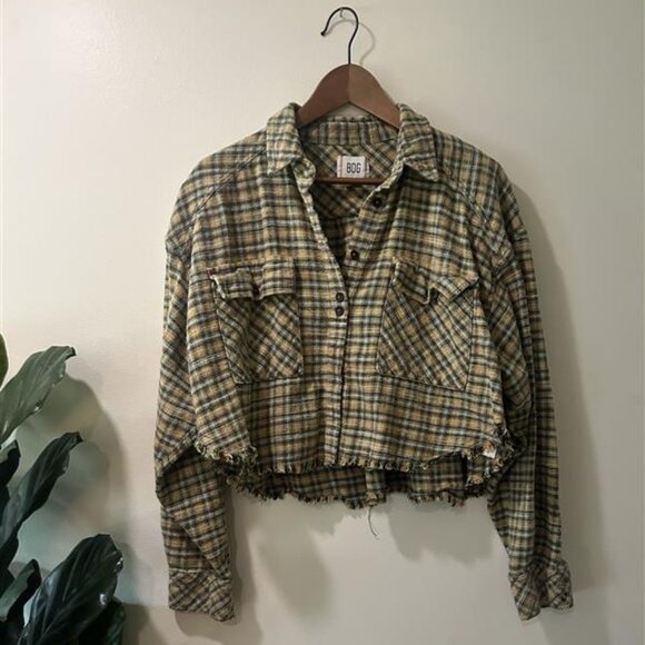 BDG/URBAN OUTFITTERS CROPPED FLANNEL - Women's M - Picture 1 of 2